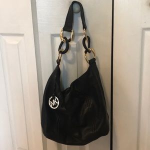 Michael Kors black/gold leather tote